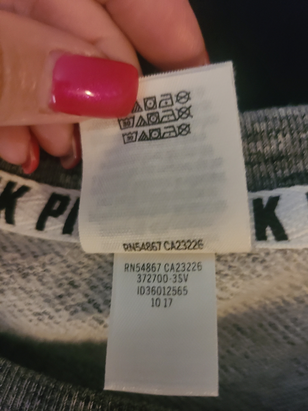 PINK Victoria's Secret Gray Marled Crewneck with Diagonal Logo - Picture 6 of 6